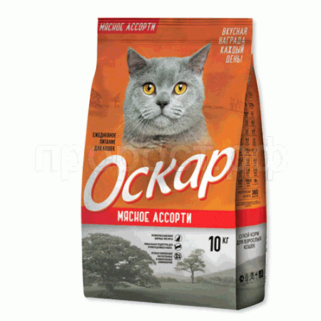 Корм для кошек Оскар Мясное Ассорти 10кг сухой