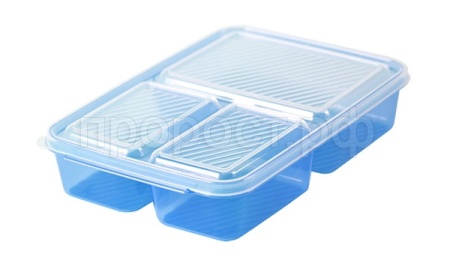 Контейнер 1,5л трехсекционный прозрачно-синий 050061 /50шт/Арз