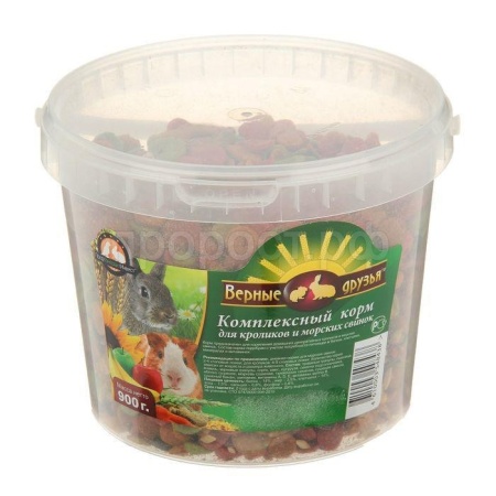 Грызуны Верные друзья д/кроликов и морских свинок 900г ведро/4шт/