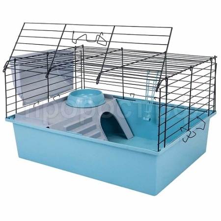 Клетка д/круп. грыз (кролик) Дарэлл Роджер-1 60 ЭКО складная 58*40*34см бирюз/черн/41692/Дарэлл