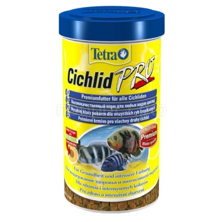 Корм для рыб Tetra Cichlid PRO банка 500 мл чипсы для цихлид и крупных рыб