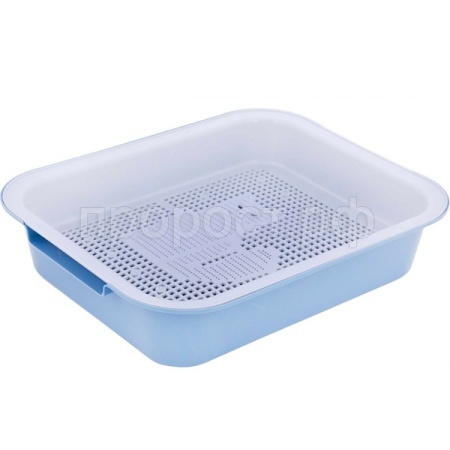 Туалет для кошек с сеткой синий