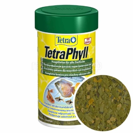 Корм для рыб Tetra Phyll  банка 250 мл хлопья для травоядных рыб
