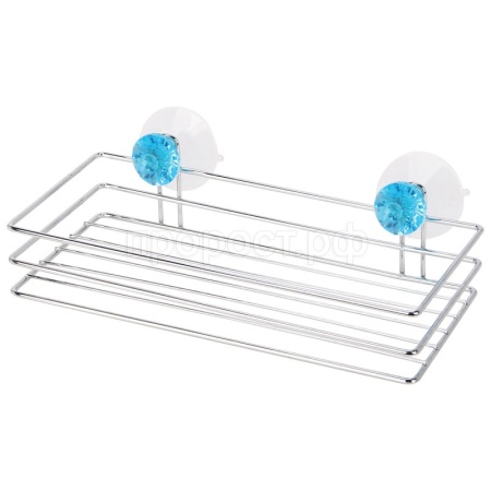 Полка для ванной подвесная  Бриллиант на присосках 25*11,5*4см металл 310778