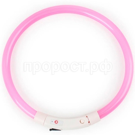 Ошейник светящийся силикон M 40-50см usb-зарядка ОС-1 фиолетовый