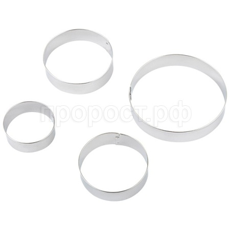 Набор форм д/выпечки и вырубки теста TORTA (4шт) нерж. сталь круг 108357 /144шт/Mallony