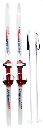 Лыжи 75см 150/110 подростковые Ski Race с палками и креплением
