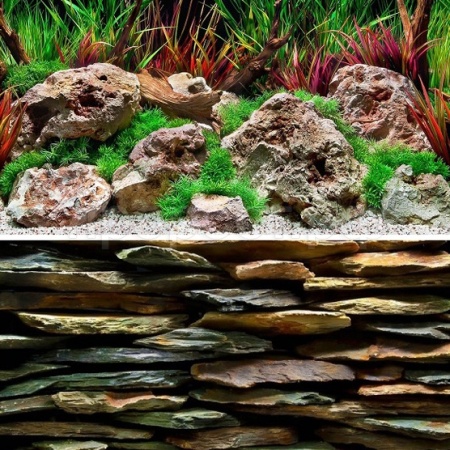 Фон для аквариума Каменная стена/Дикая вода 30см*15м BACKGROUND 060