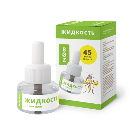 Жидкость BOZ 30мл доп.флакон от комаров 45ночей 36шт