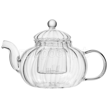 Чайник заварочный AROMA RIVIERA 0,85л стеклянный с стекл. фильтром 108963 /24шт/Leonord