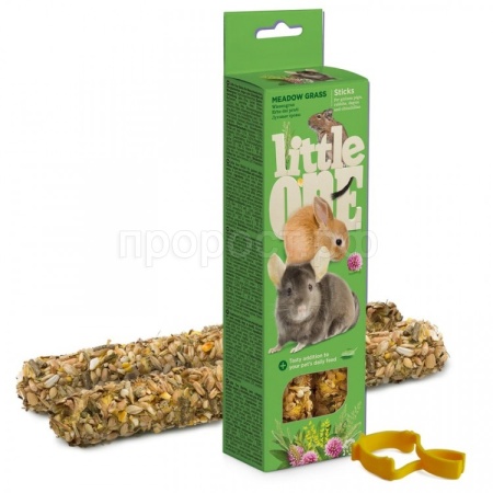 Лакомство д/грыз Палочки Литтл Ван д/морск свинок, кроликов и шинш Луговые травы 2*55г коробка/8шт/