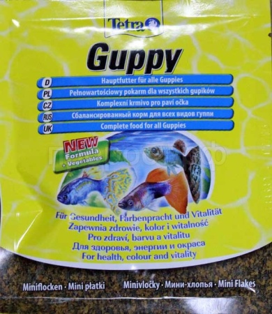 Корм для рыб Tetra Guppy пакет 12 гр хлопья для гуппи
