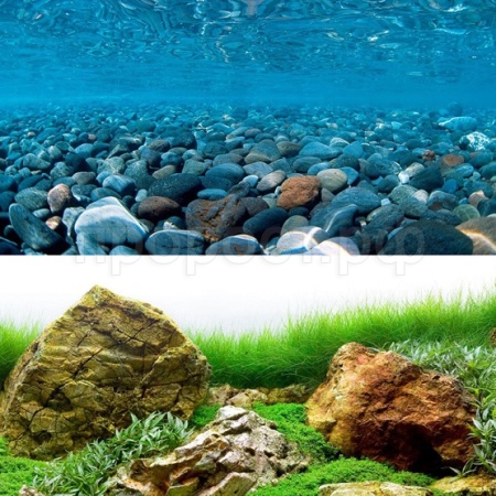 Фон для аквариума Горная река/Зеленое море 80см*15м BACKGROUND 058