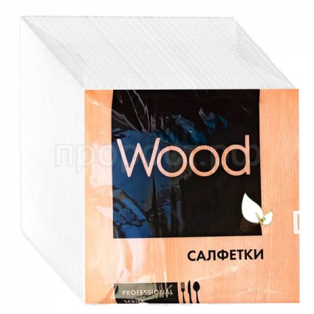 Салфетки бумажные "WOOD" белые 70 листов