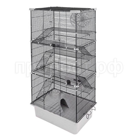 Клетка д/грыз ЭКО 6-х эт РИККИ 42*30*95см разборная светло-серая/43122/Дарэлл