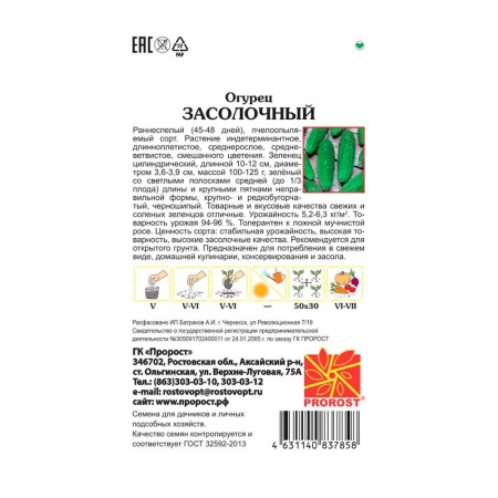 Огурец Засолочный 0,5г Огурец Засолочный 0,5г