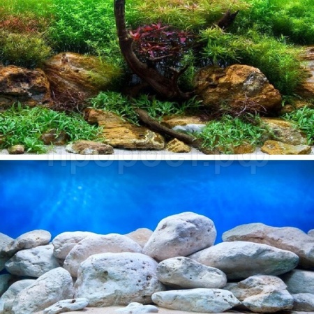 Фон для аквариума Водный сад/Яркие камни 30см*15м/ BACKGROUND 065