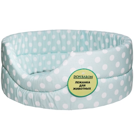Лежанка овальная стеганая поролоновая хлопок Горох МИКС 52*46*20см/DONBARON Лежанка овальная стеганая поролоновая хлопок Горох МИКС 52*46*20см/DONBARON