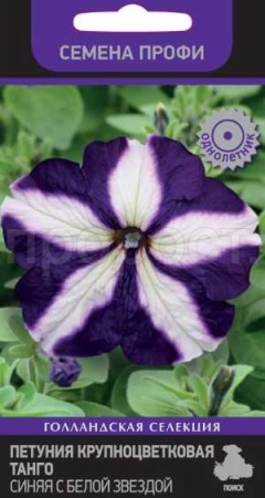 Поиск Петуния крупноцветковая Танго Синяя с белой звездой 15шт 
