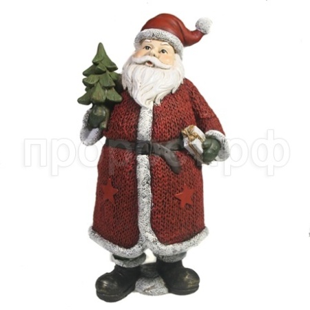 Дед Мороз с елкой и подарком(красный) L11W10H21  714111/W128