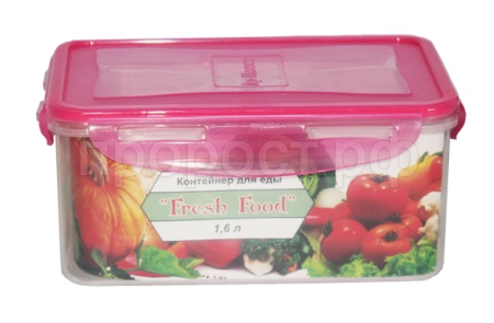 Контейнер д/продуктов с защелками 1,6л Fresh Food герметичный 05032 /15шт/Арз