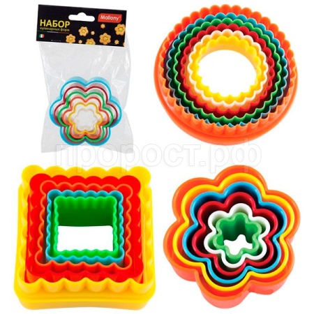 Набор кулинарных форм "Квадрат, круг, цветок" в асс./12шт/003954/ 