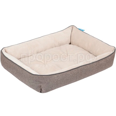 Лежанка ЛОФТ ФРЕЙМ плюш рогожка XS 40х32х10см ЛФ-50 бежевый