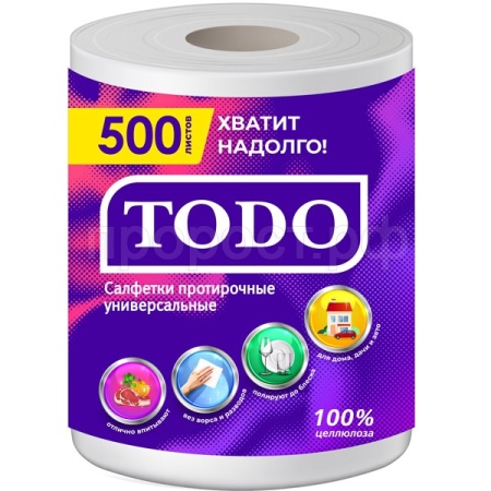 Полотенце бумажное 2 слоя TODO Универсальная белые /6шт/60шт/2286