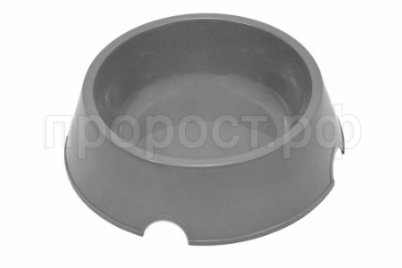 Миска одинарная пластик для собак 700мл серый
