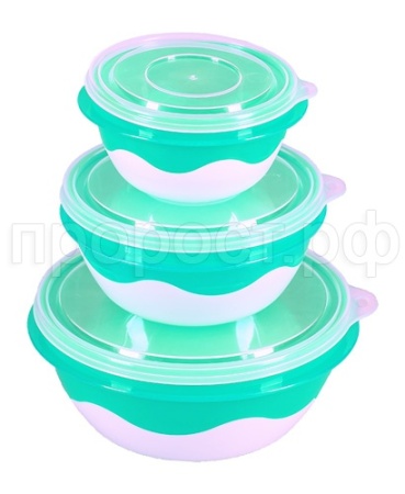 Набор мисок Матрешка (3шт) мятный  /03064 