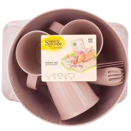 Набор д/пикника Vanilla 3 персон (14 предметов) латте SE1816/7шт/ПР