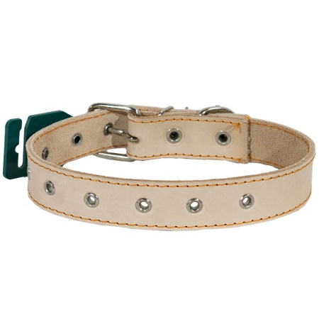 Ошейник кожа белый 1сл 30мм DONBARON