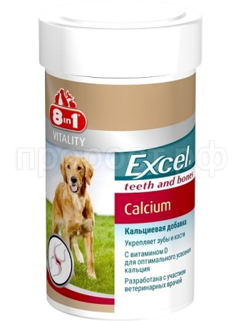 Витамины для собак и щенков 8in1 Excel Calcium с витамином Д 880таб