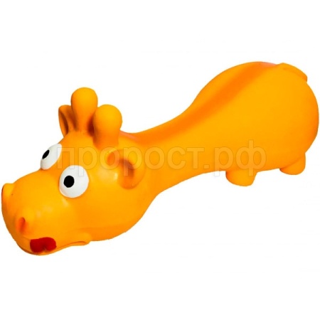 Игрушка с Стройный жирафик оранжевый с пищалкой из латекса 15см/ЛС151/Евро