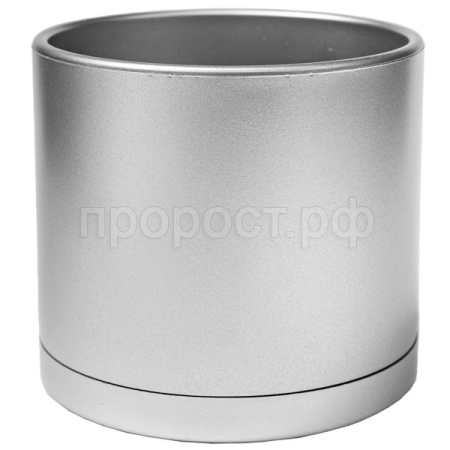 Кашпо 0,90л серебро с под. (пласт+слюда) 103/12,5-5 /16шт/Mehrni