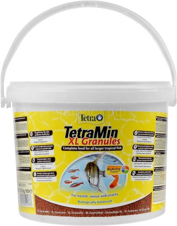 Корм для рыб TetraMin XL Granules ведро 10 л крупные гранулы для рыб
