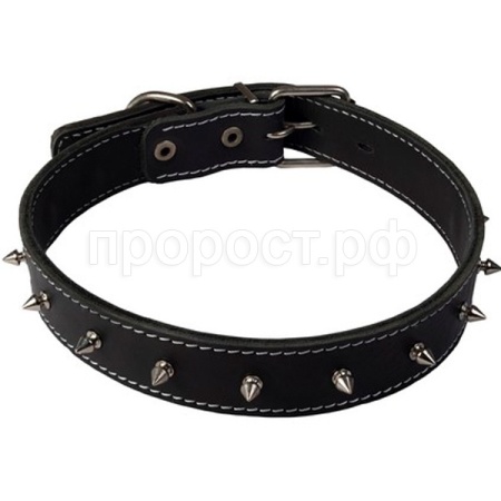 Ошейник кожа 15мм двойной с шипами 21-27см/10015110/Каскад