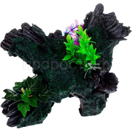 Грот Decor036 Коряга с растением 30,5*20*20,5см/BARBUS Грот Decor036 Коряга с растением 30,5*20*20,5см/BARBUS