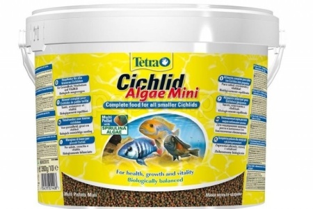 Корм для рыб Tetra Cichlid Algae Mini ведро 10 л мини-шарики для небольших цихлид